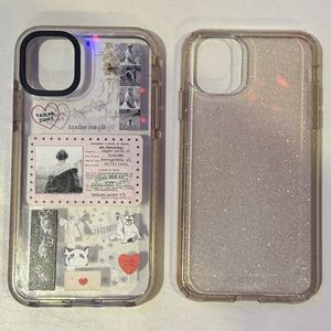 Custom taylor swift and clear glitter iPhone 11 case